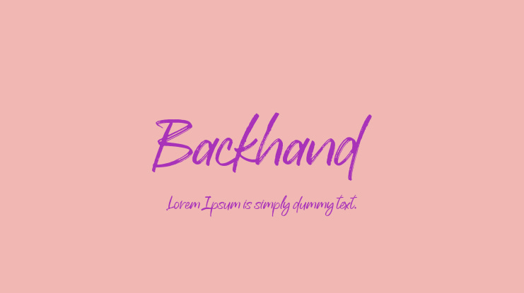 Backhand Font