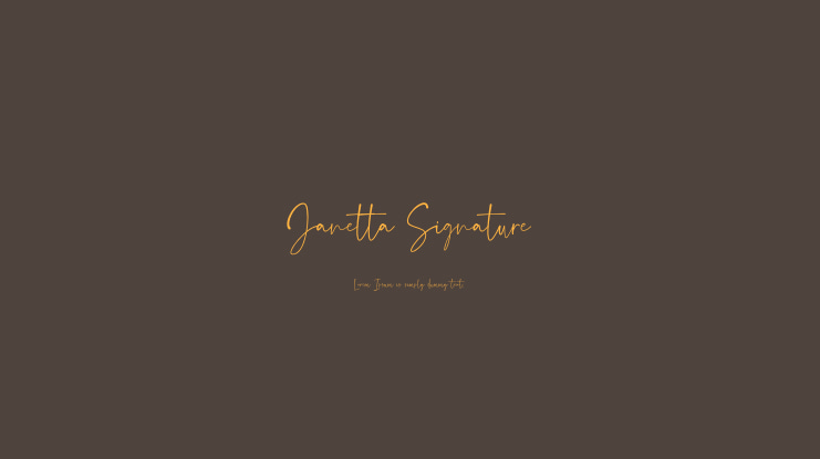 Janetta Signature Font