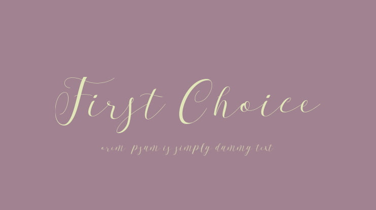 First Choice DEMO Font