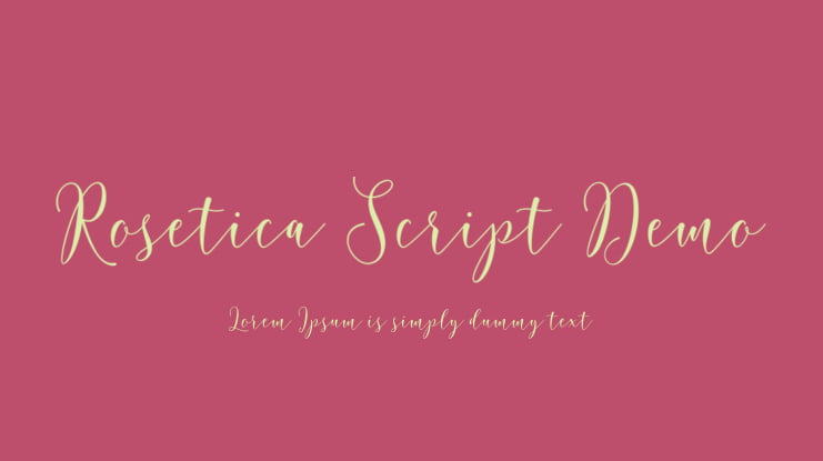 Rosetica Script Demo Font
