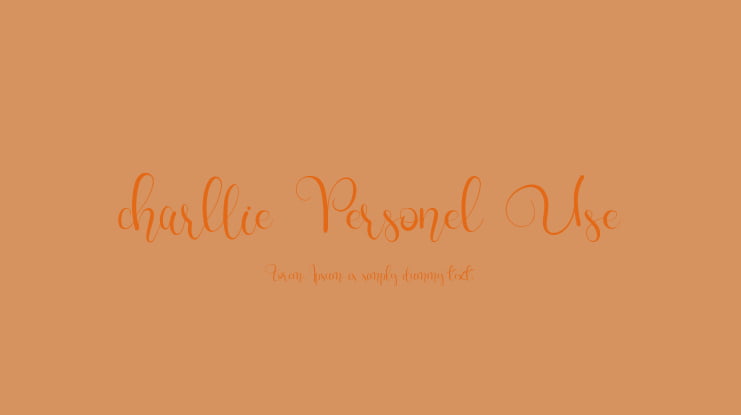 charllie Personel Use Font