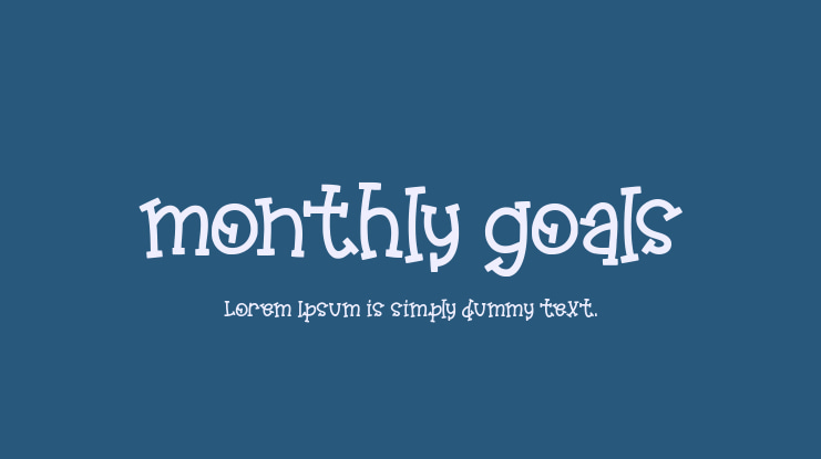 monthly goals Font