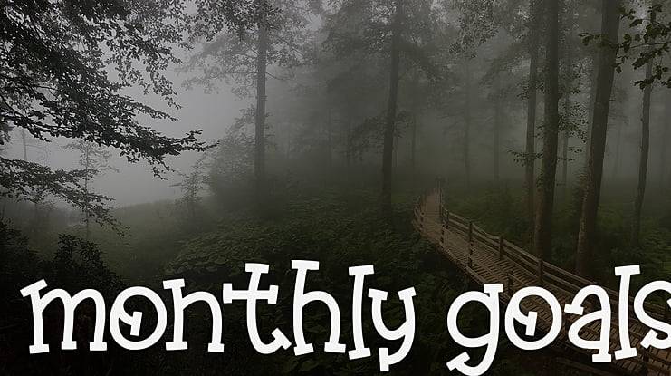 monthly goals Font