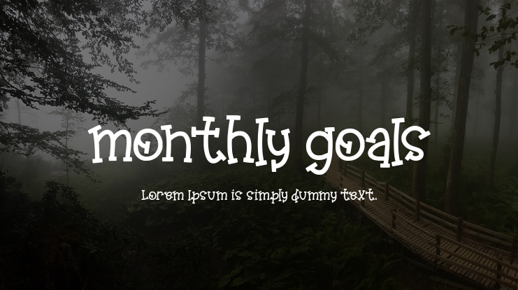 monthly goals Font