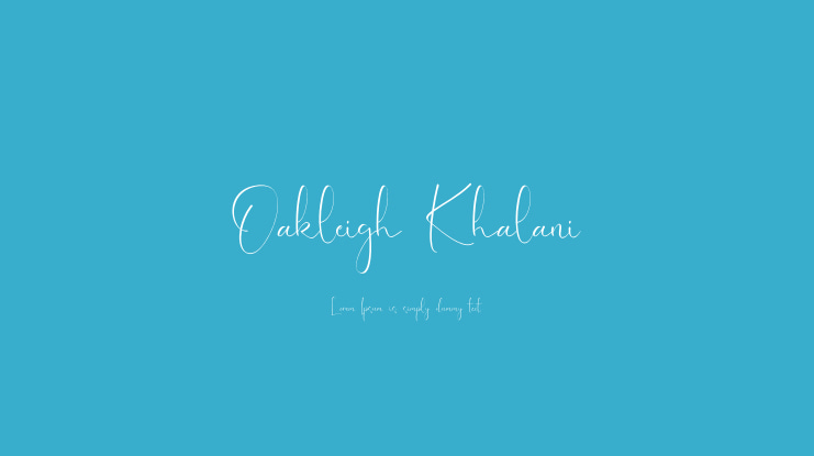 Oakleigh Khalani Font