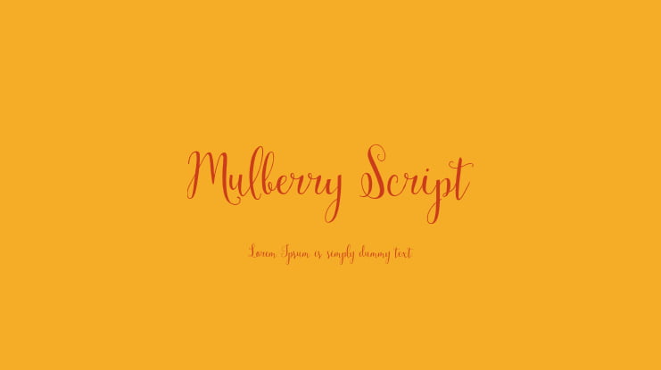 Mulberry Script Font