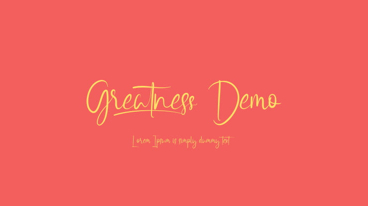 Greatness Demo Font : Download Free for Desktop & Webfont