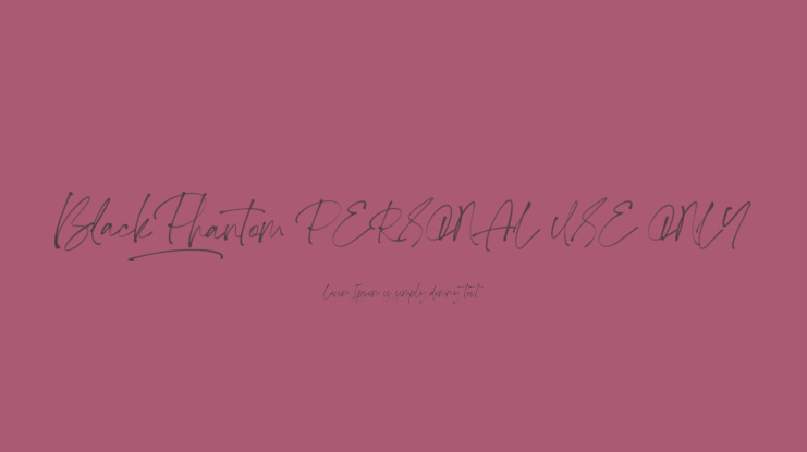 Black Phantom PERSONAL USE ONLY Font Family
