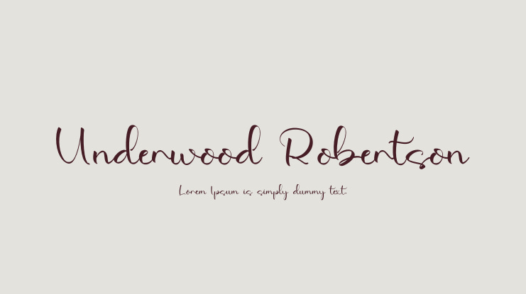 Underwood Robertson Font