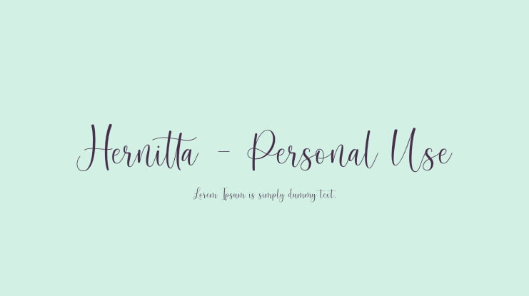 Hernitta - Personal Use Font