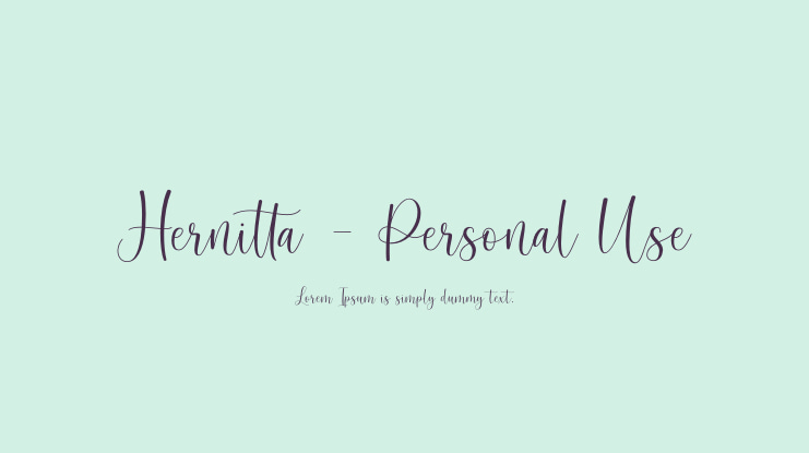 Hernitta - Personal Use Font