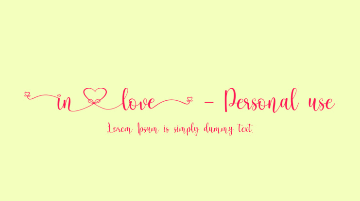 inlove - Personal use Font