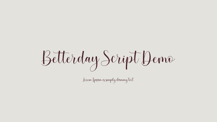 Betterday Script Demo Font