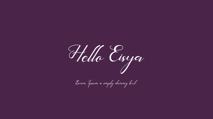 Hello Eisya Font