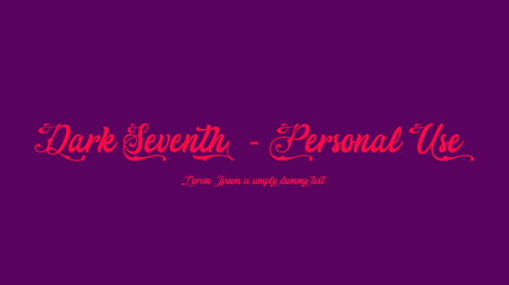 Dark Seventh - Personal Use Font