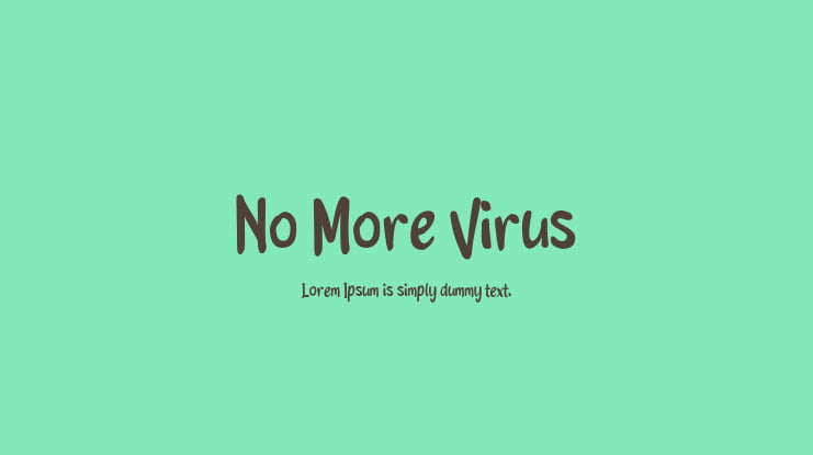 No More Virus Font