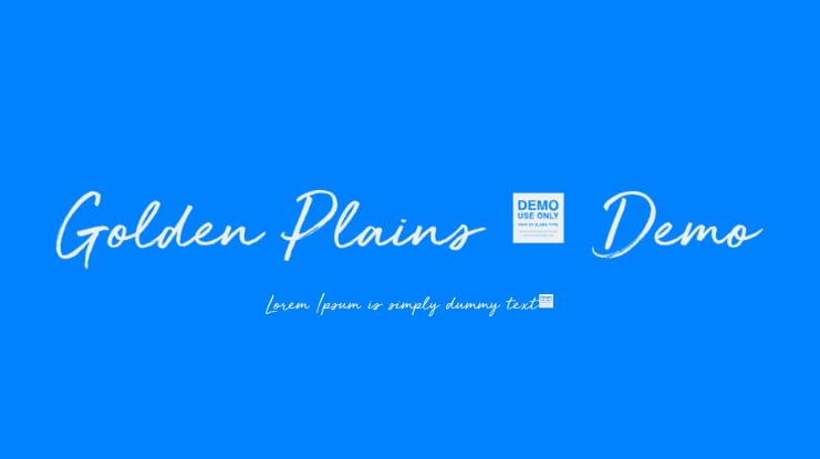 Golden Plains - Demo Font
