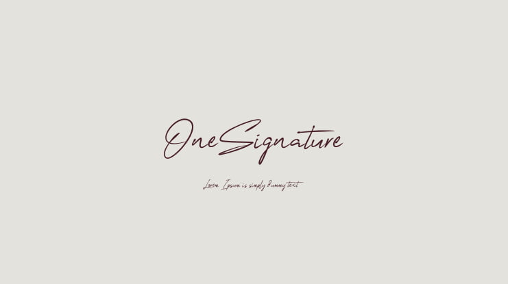 OneSignature Font