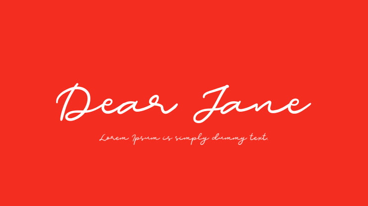 Dear Jane Font