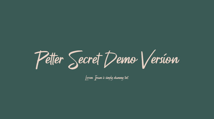 Petter Secret Demo Version Font