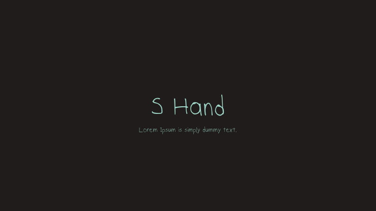 S Hand Font