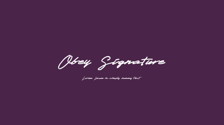 Obey Signature Font