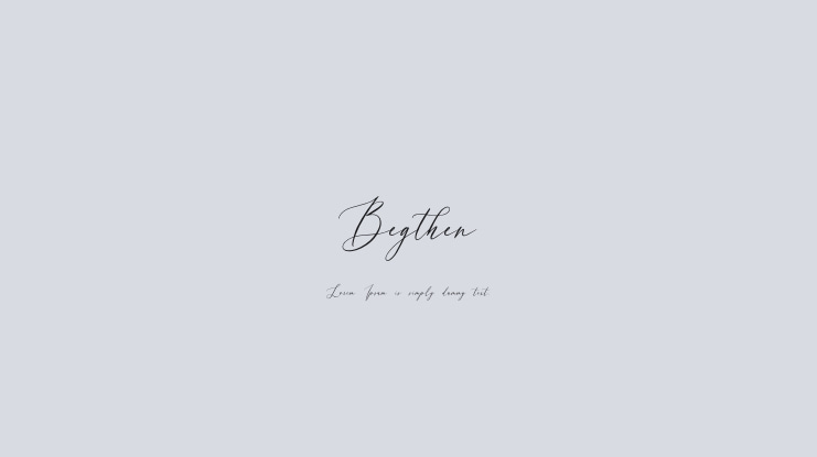 Begthen Font