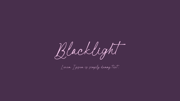 Blacklight Font
