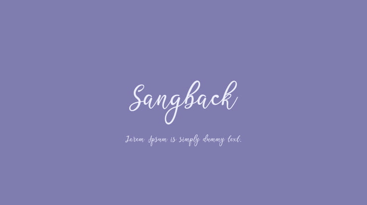 Sangback Font