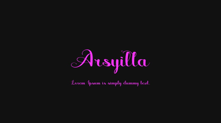Arsyilla Font