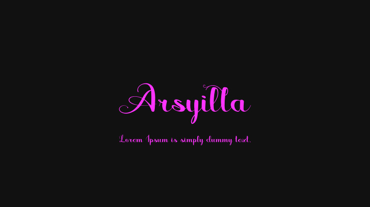 Arsyilla Font