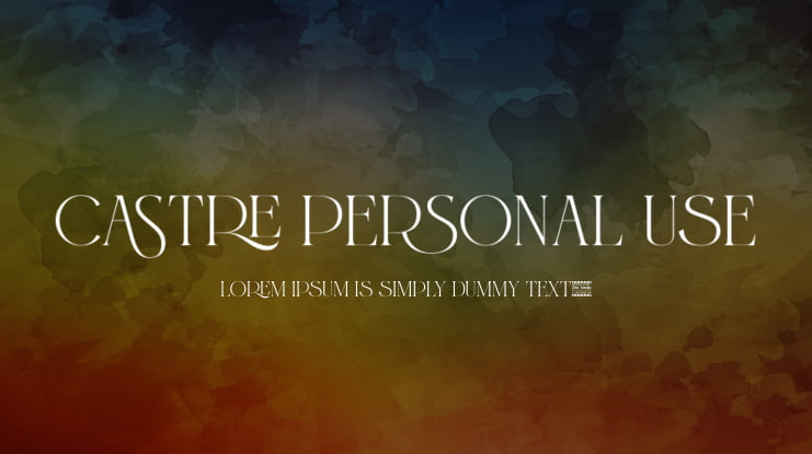Castre Personal Use Font