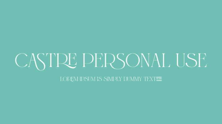 Castre Personal Use Font