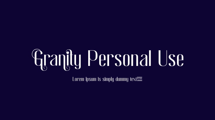 Granity Personal Use Font