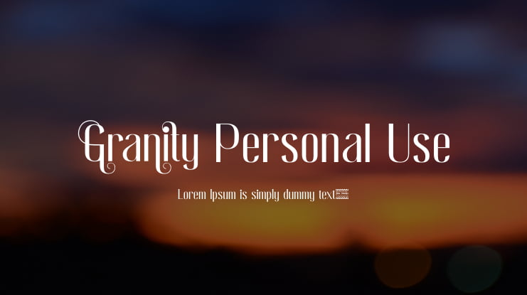 Granity Personal Use Font