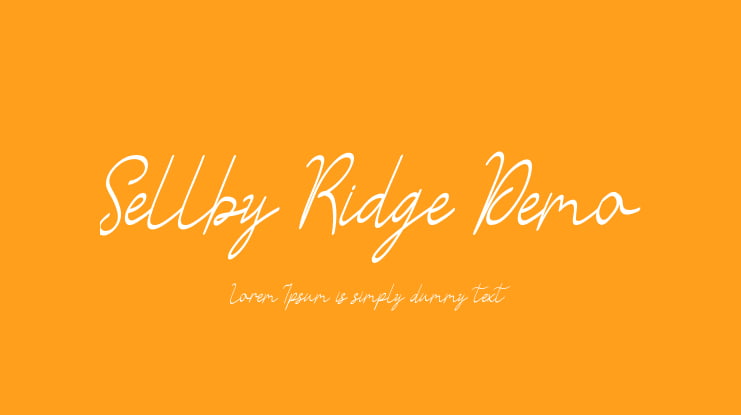 Sellby Ridge Demo Font