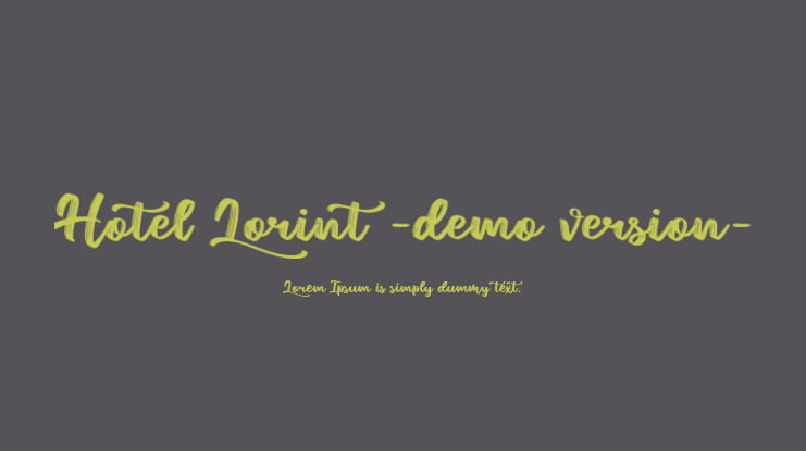 Hotel Lorint -demo version- Font