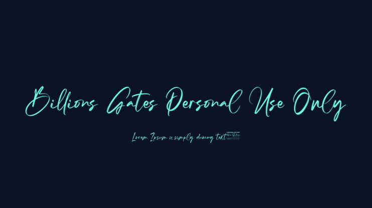 Billions Gates Personal Use Only Font