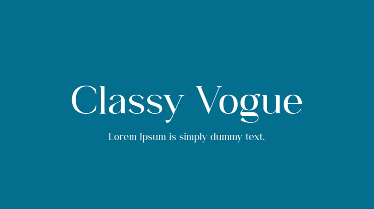 Classy Vogue Font