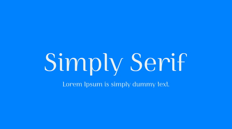 Simply Serif Font Family