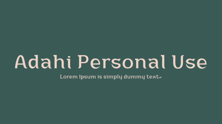 Adahi Personal Use Font Family