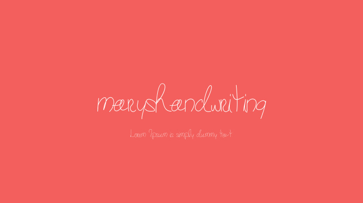 maryshandwriting Font