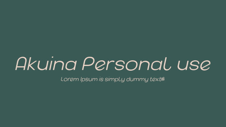 Akuina Personal use Font Family