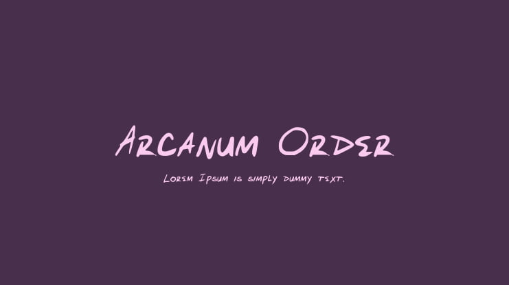 Arcanum_Order Font