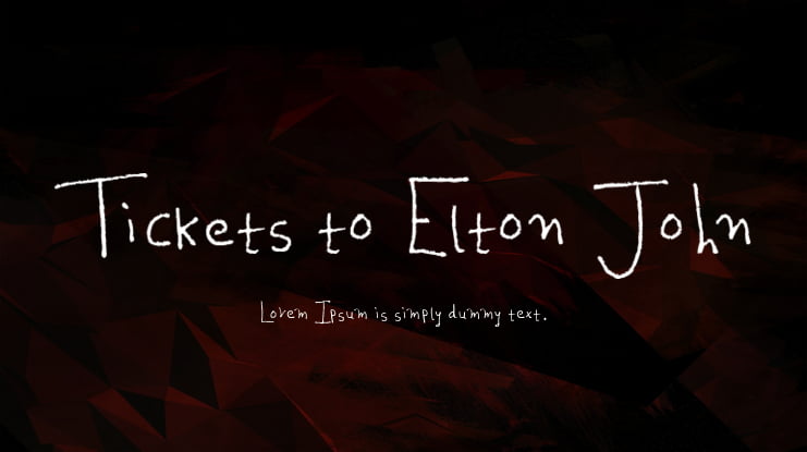Tickets to Elton John Font
