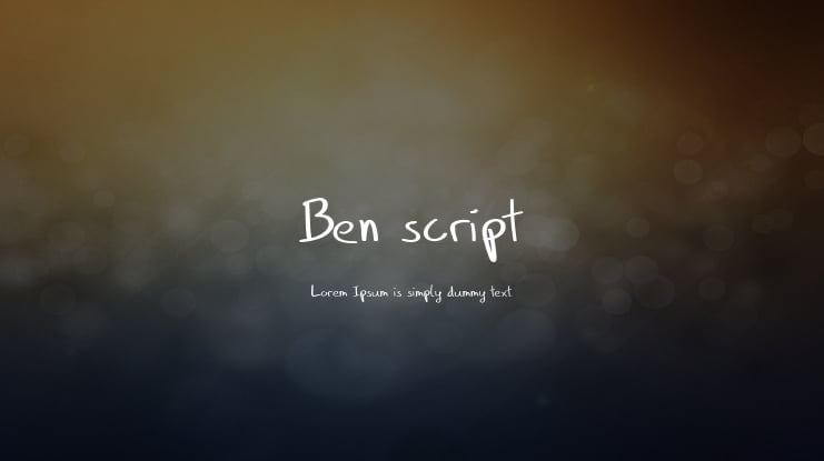 Ben script Font