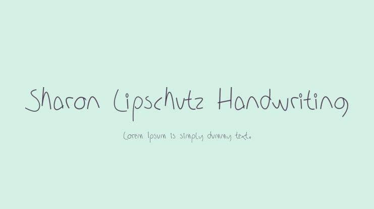 Sharon Lipschutz Handwriting Font Family