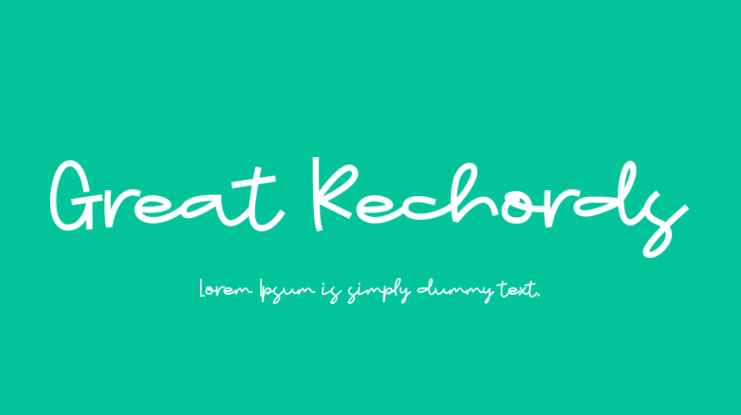 Great Rechords Font