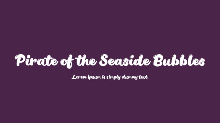 Pirate of the Seaside Bubbles Font Family