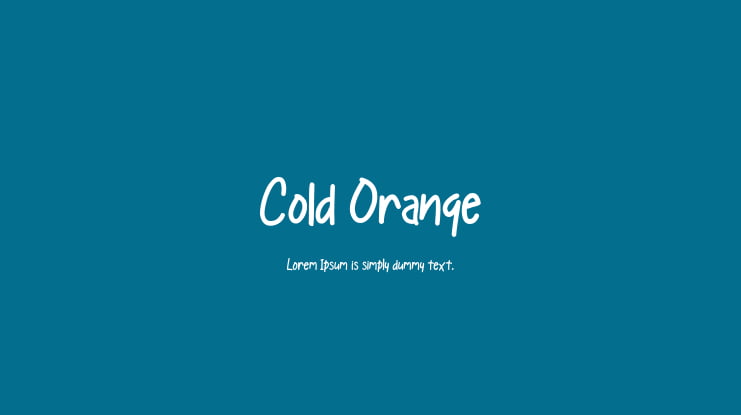 Cold Orange Font